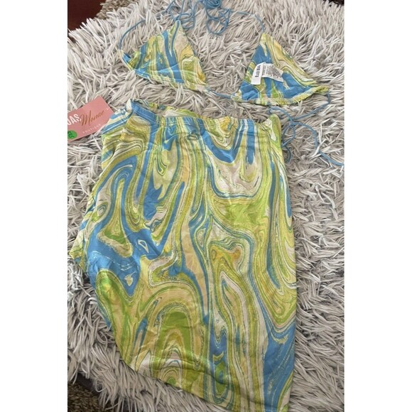 Bikini Swim Top & Skirt bottom cover Up Womens Small Resort Beach Swimming Pool - Picture 4 of 7